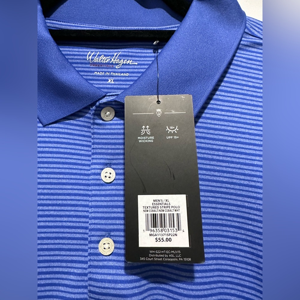 Walter Hagen Men’s Essential Stripe Golf Polo (NWT) - Picture 6 of 6